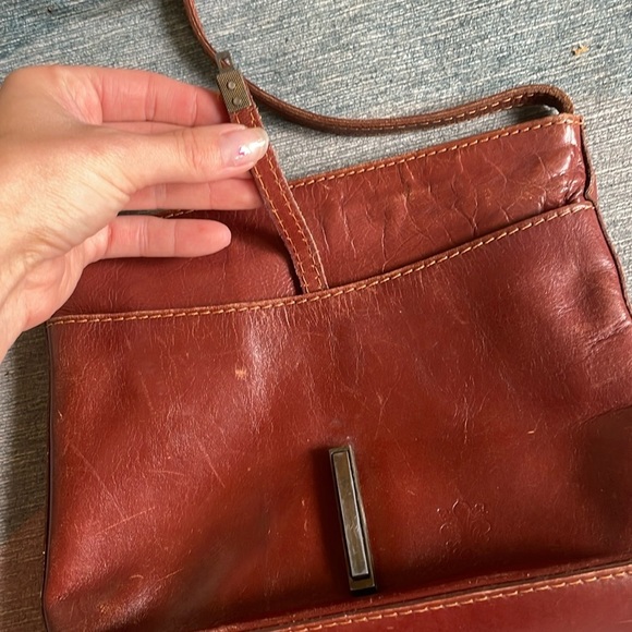 Vera Pelle Vintage Genuine Leather Green Brown Purse - Picture 13 of 13